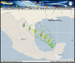 Tropical Storm ALEX forecast track map as of National Hurricane Center discussion number 12