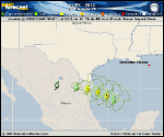 Tropical Storm ALEX forecast track map as of National Hurricane Center discussion number 17