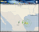 Hurricane ALEX forecast track map as of National Hurricane Center discussion number 20