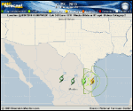 Hurricane ALEX forecast track map as of National Hurricane Center discussion number 22
