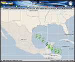 Tropical Storm ALEX forecast track map as of National Hurricane Center discussion number 3