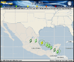 Tropical Storm ALEX forecast track map as of National Hurricane Center discussion number 6