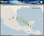 Tropical Storm ALEX forecast track map as of National Hurricane Center discussion number 7