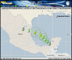Tropical Depression ALEX forecast track map as of National Hurricane Center discussion number 9