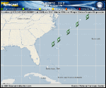 Tropical Depression ALBERTO forecast track map as of National Hurricane Center discussion number 10