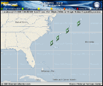 Tropical Depression ALBERTO forecast track map as of National Hurricane Center discussion number 11