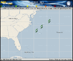 Tropical Depression  forecast track map as of National Hurricane Center discussion number 12