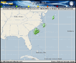 Tropical Storm ALBERTO forecast track map as of National Hurricane Center discussion number 1