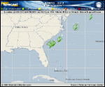 Tropical Storm ALBERTO forecast track map as of National Hurricane Center discussion number 3