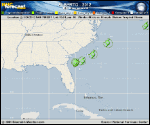 Tropical Storm ALBERTO forecast track map as of National Hurricane Center discussion number 5