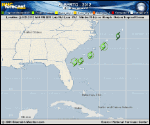 Tropical Storm ALBERTO forecast track map as of National Hurricane Center discussion number 7