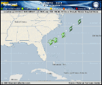 Tropical Storm ALBERTO forecast track map as of National Hurricane Center discussion number 8