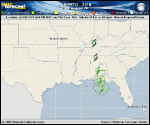 Tropical Storm Alberto forecast track map as of National Hurricane Center discussion number 13
