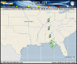 Tropical Storm Alberto forecast track map as of National Hurricane Center discussion number 14