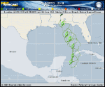 Tropical Storm Alberto forecast track map as of National Hurricane Center discussion number 4