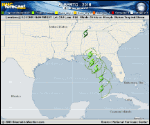 Tropical Storm Alberto forecast track map as of National Hurricane Center discussion number 7