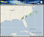 Tropical Depression BERYL forecast track map as of National Hurricane Center discussion number 14