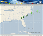 Tropical Depression BERYL forecast track map as of National Hurricane Center discussion number 15