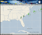 Tropical Depression BERYL forecast track map as of National Hurricane Center discussion number 16