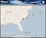 Tropical Depression BERYL forecast track map as of National Hurricane Center discussion number 18