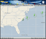 Tropical Depression BERYL forecast track map as of National Hurricane Center discussion number 19