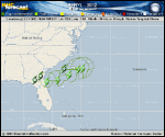 Tropical Storm BERYL forecast track map as of National Hurricane Center discussion number 1