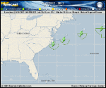 Tropical Depression  forecast track map as of National Hurricane Center discussion number 20