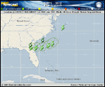 Tropical Storm BERYL forecast track map as of National Hurricane Center discussion number 3