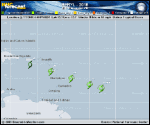 Tropical Storm Beryl forecast track map as of National Hurricane Center discussion number 10