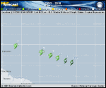 Tropical Depression Two forecast track map as of National Hurricane Center discussion number 1