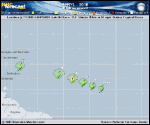 Tropical Storm Beryl forecast track map as of National Hurricane Center discussion number 2