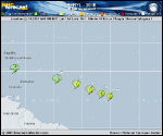 Hurricane Beryl forecast track map as of National Hurricane Center discussion number 4