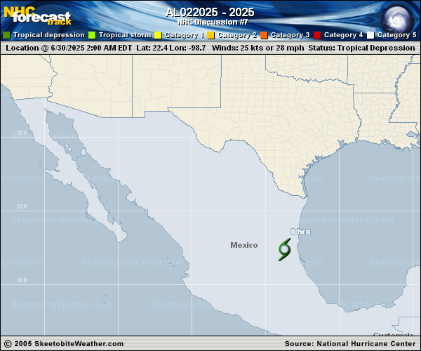 Latest National Hurricane Center Forecast Track Map