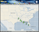 Tropical Depression BONNIE forecast track map as of National Hurricane Center discussion number 6
