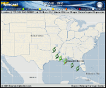 Tropical Depression BONNIE forecast track map as of National Hurricane Center discussion number 7