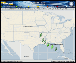 Tropical Depression BONNIE forecast track map as of National Hurricane Center discussion number 8