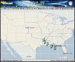 Tropical Depression BONNIE forecast track map as of National Hurricane Center discussion number 9