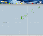 Tropical Storm CINDY forecast track map as of National Hurricane Center discussion number 1