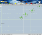 Tropical Storm CINDY forecast track map as of National Hurricane Center discussion number 2