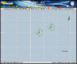 Tropical Storm CINDY forecast track map as of National Hurricane Center discussion number 8