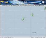 Tropical Storm CINDY forecast track map as of National Hurricane Center discussion number 9
