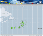 Tropical Storm CHRIS forecast track map as of National Hurricane Center discussion number 2
