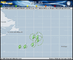 Tropical Storm CHRIS forecast track map as of National Hurricane Center discussion number 3