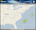 Tropical Storm Chris forecast track map as of National Hurricane Center discussion number 10