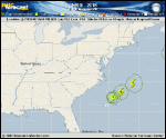 Tropical Storm Chris forecast track map as of National Hurricane Center discussion number 12