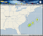 Tropical Storm Chris forecast track map as of National Hurricane Center discussion number 13