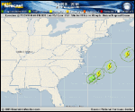 Tropical Storm Chris forecast track map as of National Hurricane Center discussion number 14