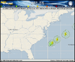 Tropical Storm Chris forecast track map as of National Hurricane Center discussion number 15