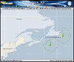 Tropical Depression  forecast track map as of National Hurricane Center discussion number 24