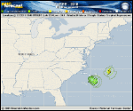 Tropical Depression Three forecast track map as of National Hurricane Center discussion number 6